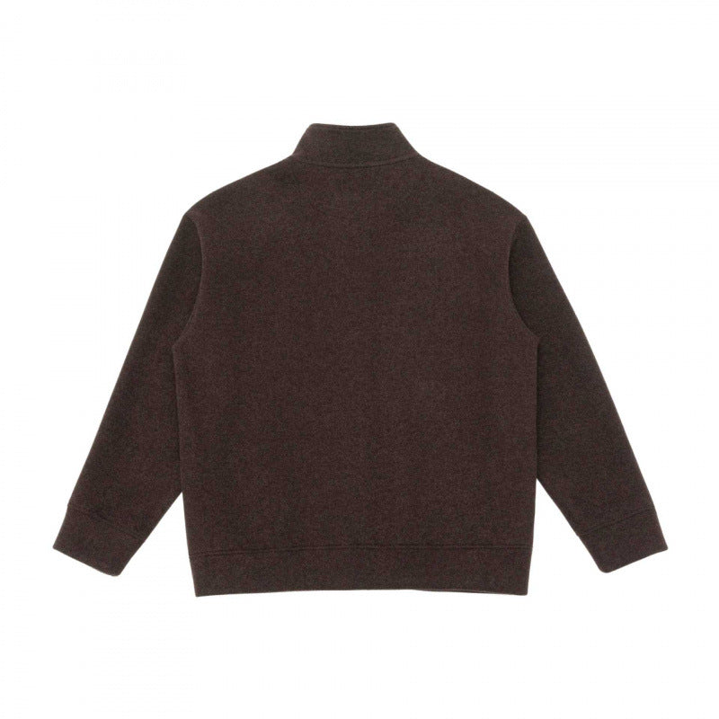 Unisex Boxy Knit Cardigan with Stand-Up Collar and Full Button Placket Chichicherry