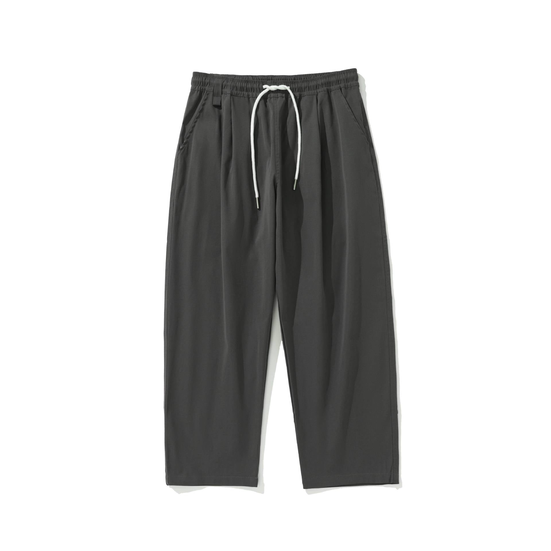 Women's Cropped Comfort Pants with Elastic Waistband and Drawstring Chichicherry