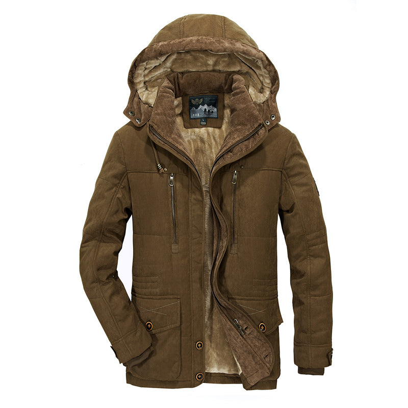Men's winter parka with teddy lining, hood and water-repellent canvas outer layer Chichicherry