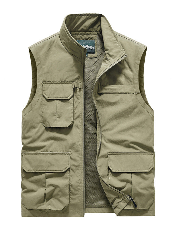 Men's Lightweight Travel Utility Vest with Mesh Lining and Multiple Pockets Chichicherry