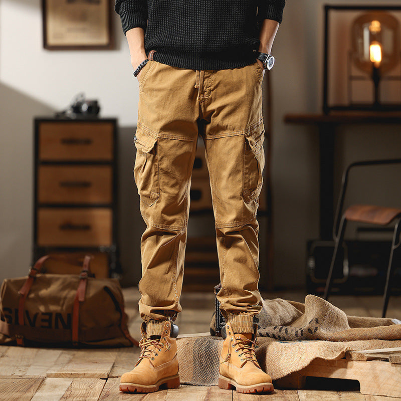 Men's Utility Cargo Pants with Elastic Cuff and Knee Reinforcement Chichicherry