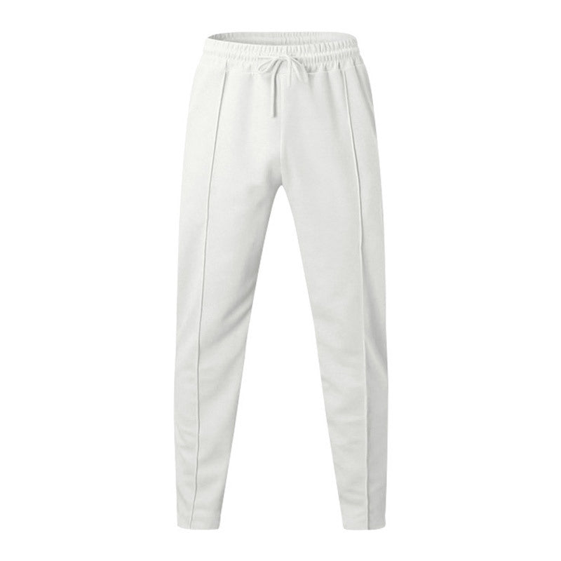 Men's Relaxed-Fit Casual Pants with Pleat, Drawstring and Side Pockets Chichicherry
