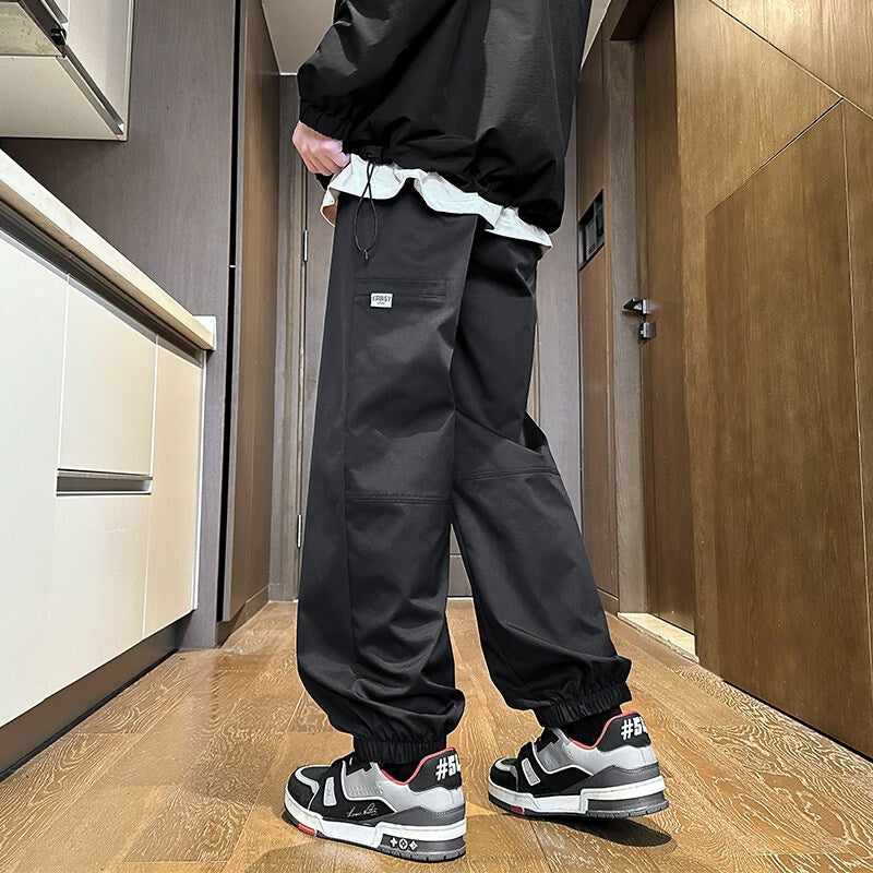 Men's Water-Repellent Tech Jogging Pants with Elastic Hem, Drawstring, and Durable Seams Chichicherry