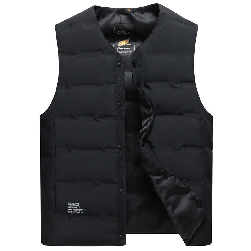 Men's lightweight padded thermal vest with snap-button closure and V-neck Chichicherry