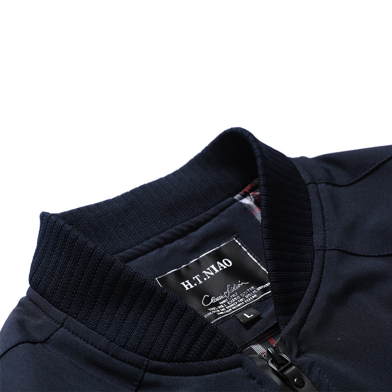 Men's bomber jacket with checked lining, windproof shell and zippered pockets Chichicherry