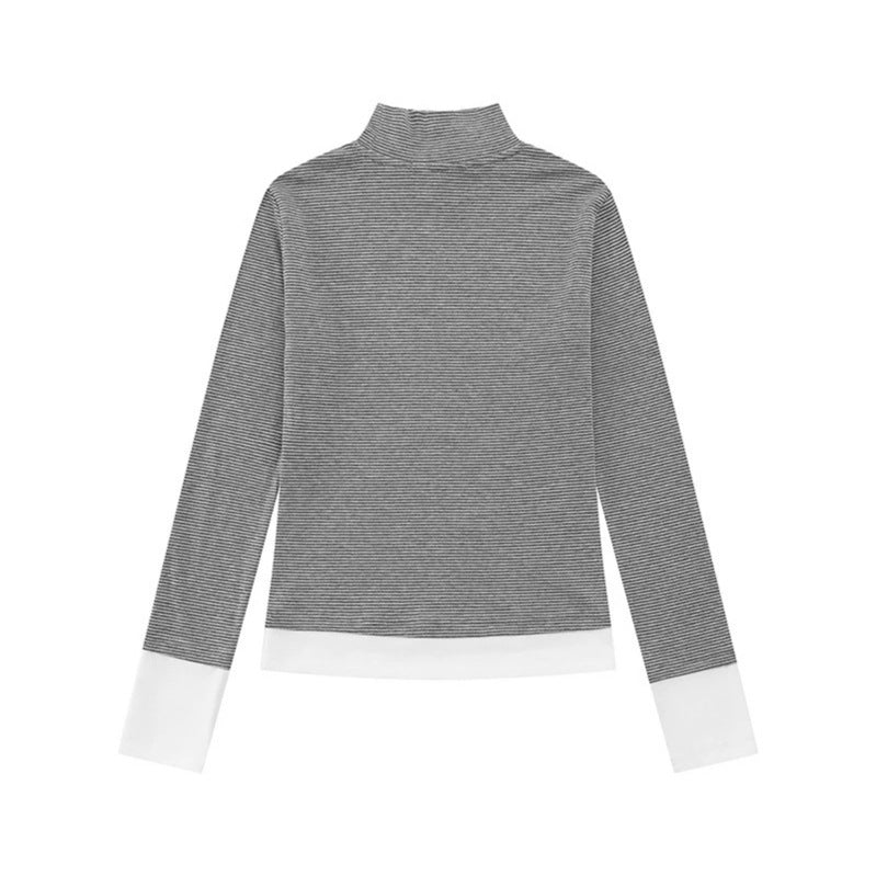 Women's turtleneck long-sleeve shirt with contrast finishes Chichicherry