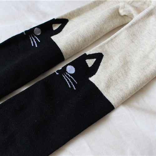 Girls Leggings with Cat Design Chichicherry
