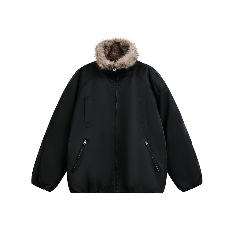 Men's down jacket with cozy faux fur lining and hood Chichicherry