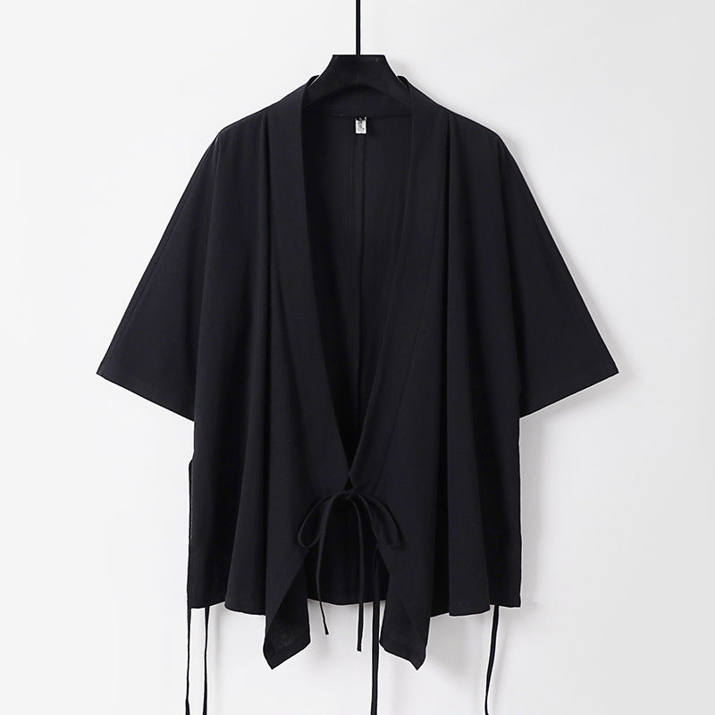 Women's loosely falling kimono jacket with tie belt Chichicherry
