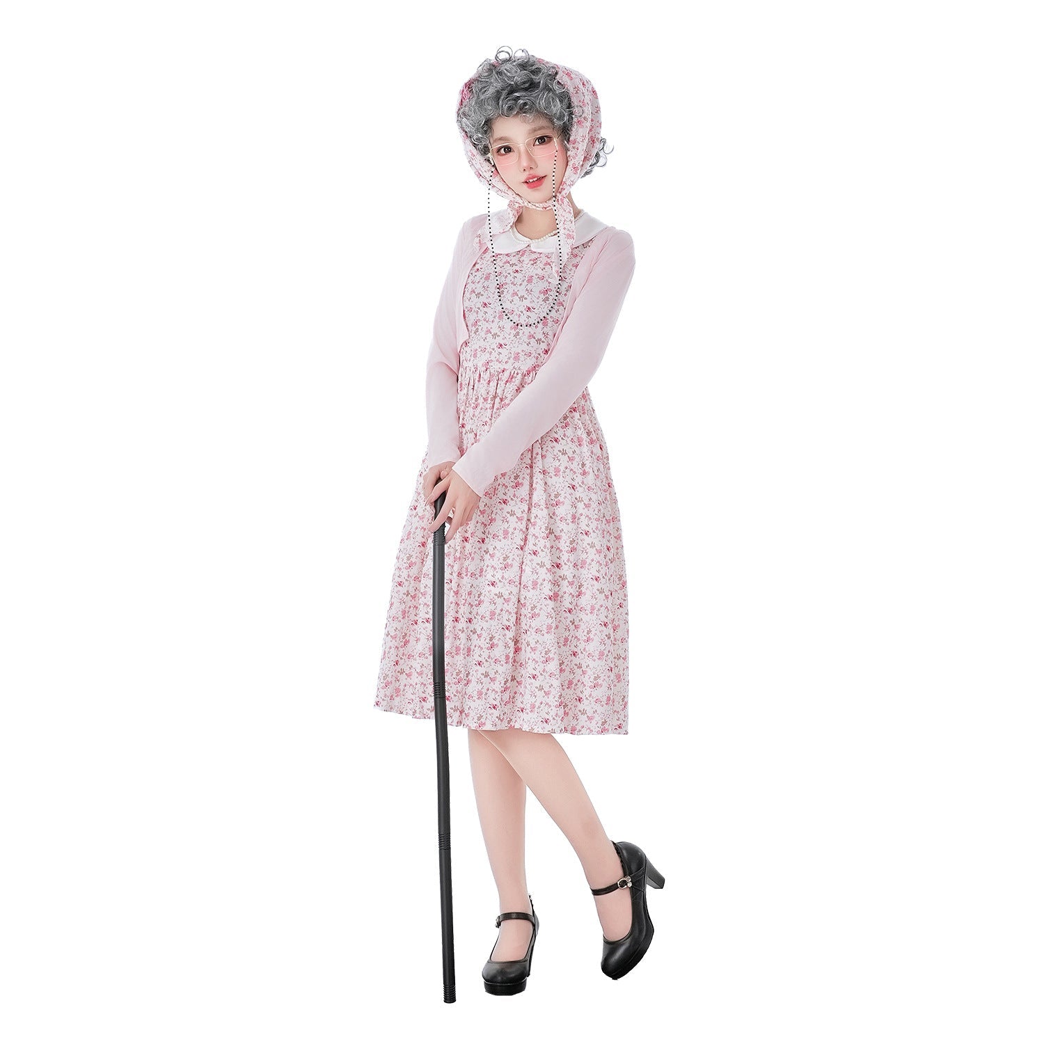 Women Vintage Floral Print Dress with Swing Skirt and Elegant Details Chichicherry