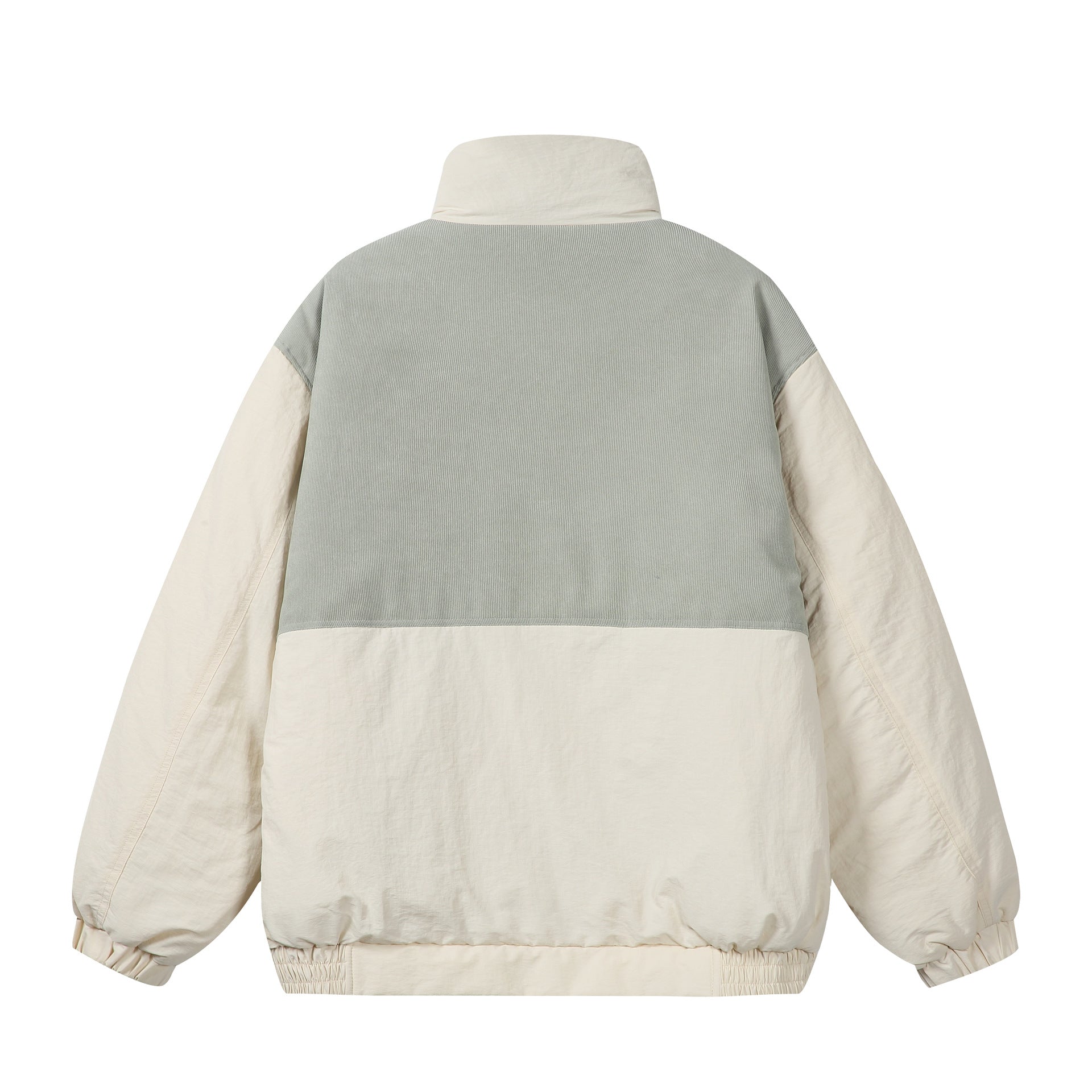 Unisex Boxy Puffer Jacket with high stand-up collar, cord shoulder yoke and large flap pockets Chichicherry