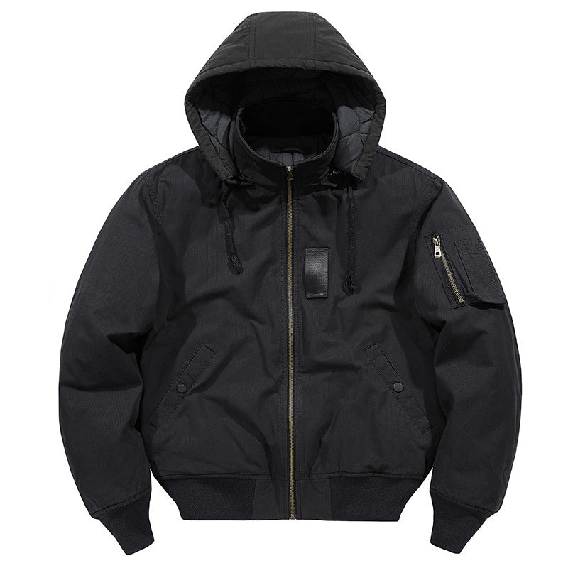 Men's multifunctional field jacket in bomber style with hood and sleeve pocket Chichicherry