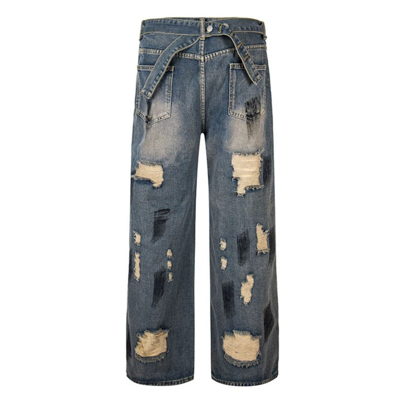 Women's Loose Destroyed Jeans with High Waist, Used Wash and Balloon Hem Chichicherry