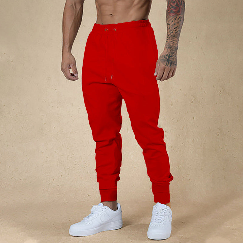 Men's Slim-Fit Jogging Pants with Elastic Waistband and Ribbed Cuffs Chichicherry