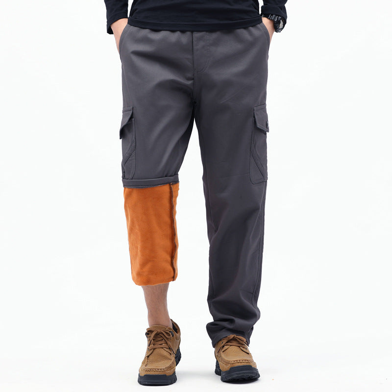Men's Technical Cargo Pants with Thermal Lining, Inseam, Patch Pockets & Adjustable Hem Chichicherry