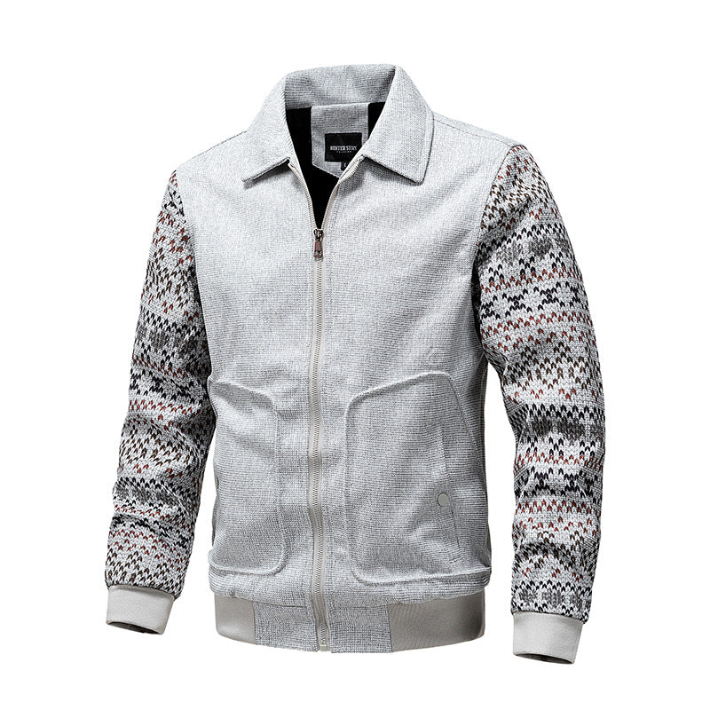 Men's zip-up knit jacket with Norwegian sleeves Chichicherry