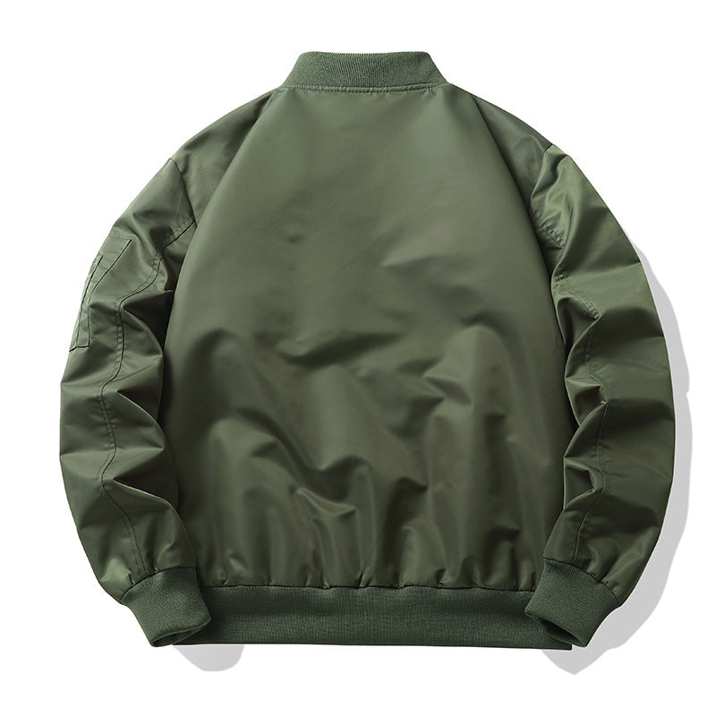 Men's Lightweight Flight Bomber Jacket with Water-Repellent Shell and Contrast Lining Chichicherry