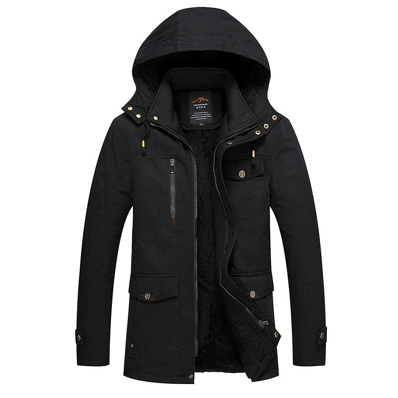 Men's insulated field parka with hood, cozy fleece lining and multifunctional pockets Chichicherry