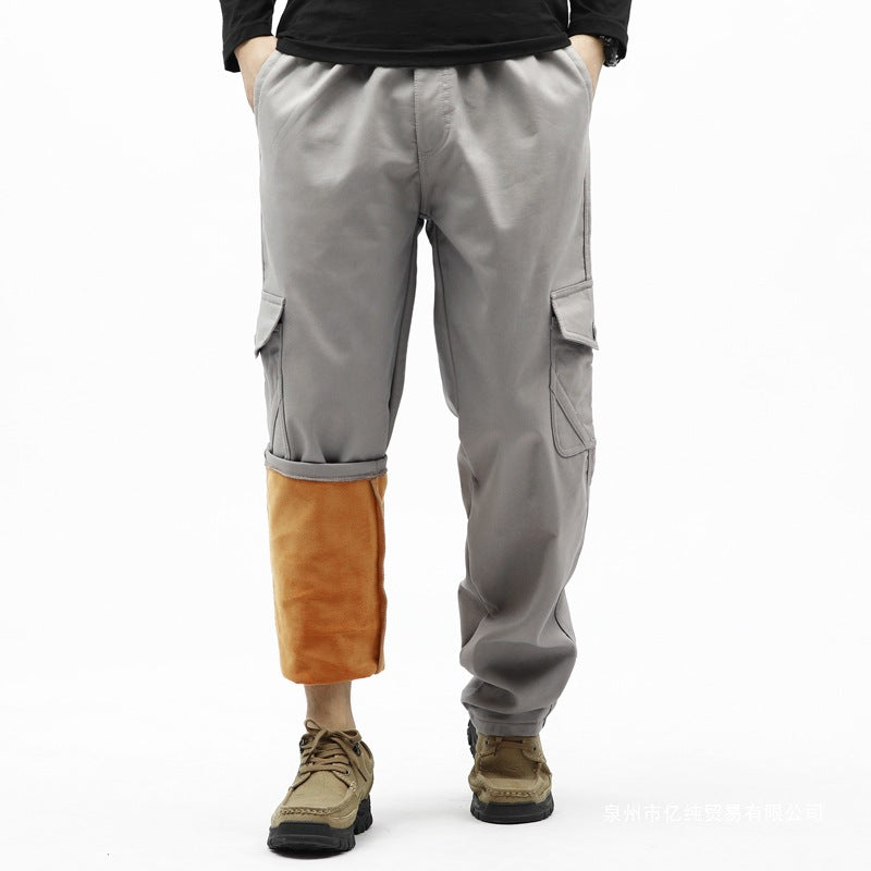 Men's Technical Cargo Pants with Thermal Lining, Inseam, Patch Pockets & Adjustable Hem Chichicherry