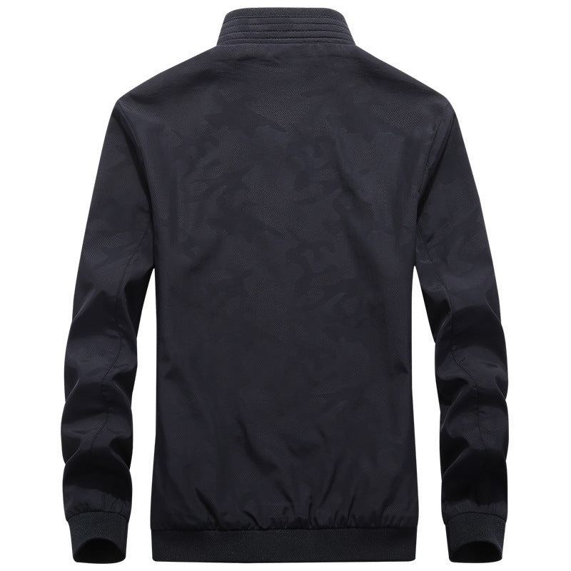Men's Lightweight Urban Windbreaker Jacket with Mesh Lining, Embroidered Patches and Zipper Pockets Chichicherry