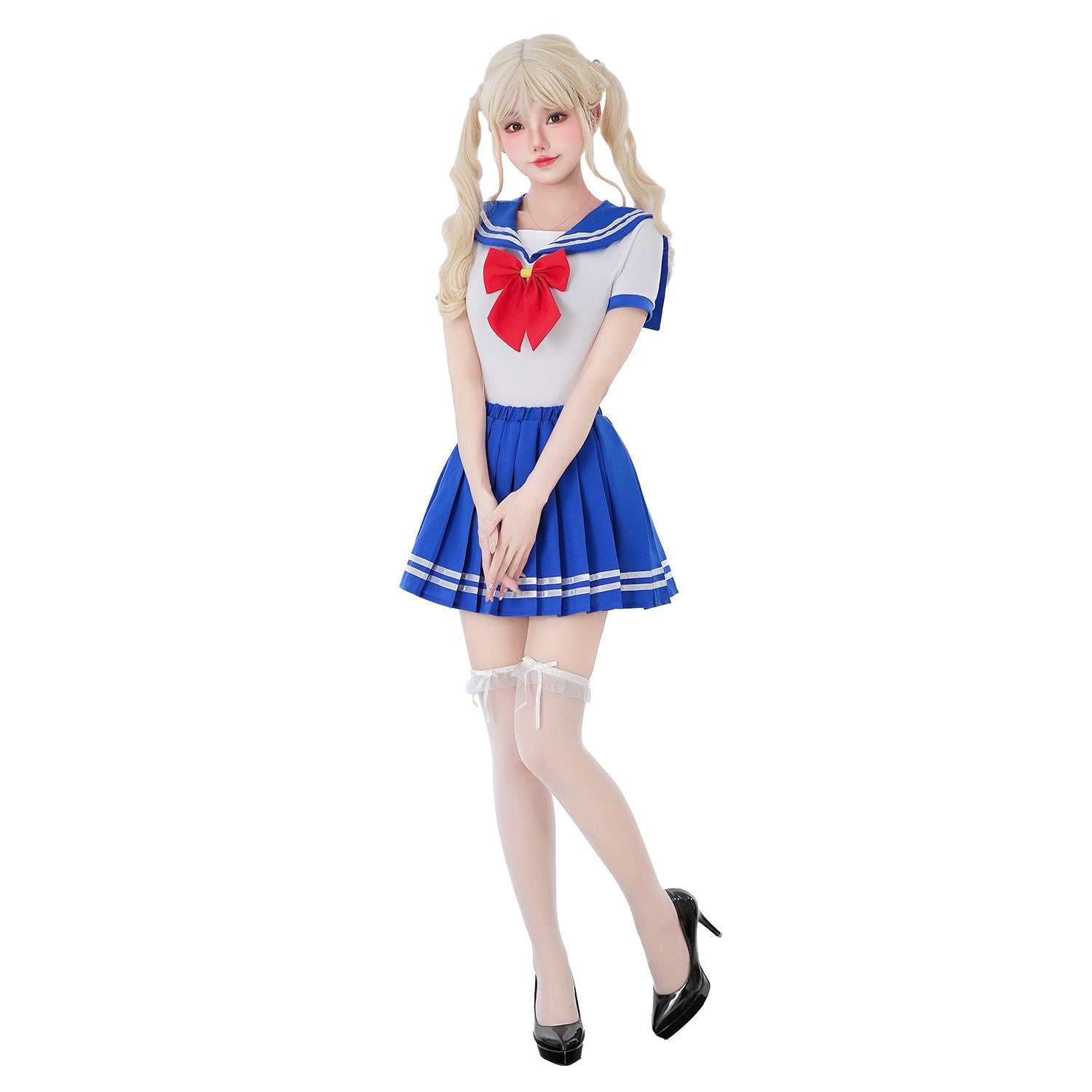 Women Schoolgirl Costume with characteristic collar and flared skirt Chichicherry