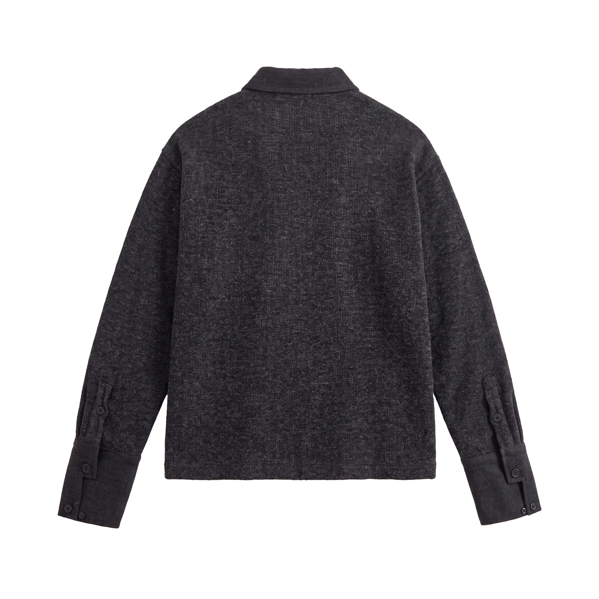 Unisex Boxy Polo Sweatshirt with Contrast Collar and Extended Cuff Sleeves Chichicherry