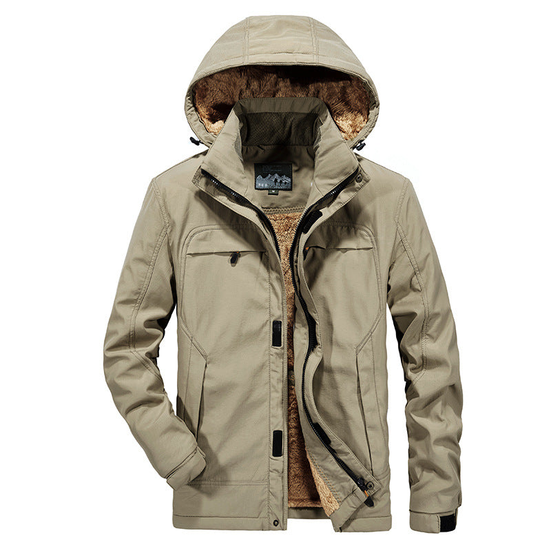 Men water-repellent winter parka with hood and luxurious faux fur lining Chichicherry