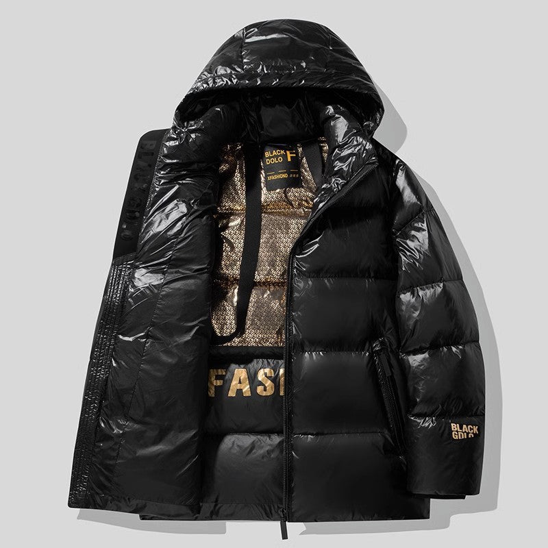 Unisex Glossy Quilted Parka with Metallic Lining and Carry Straps Chichicherry