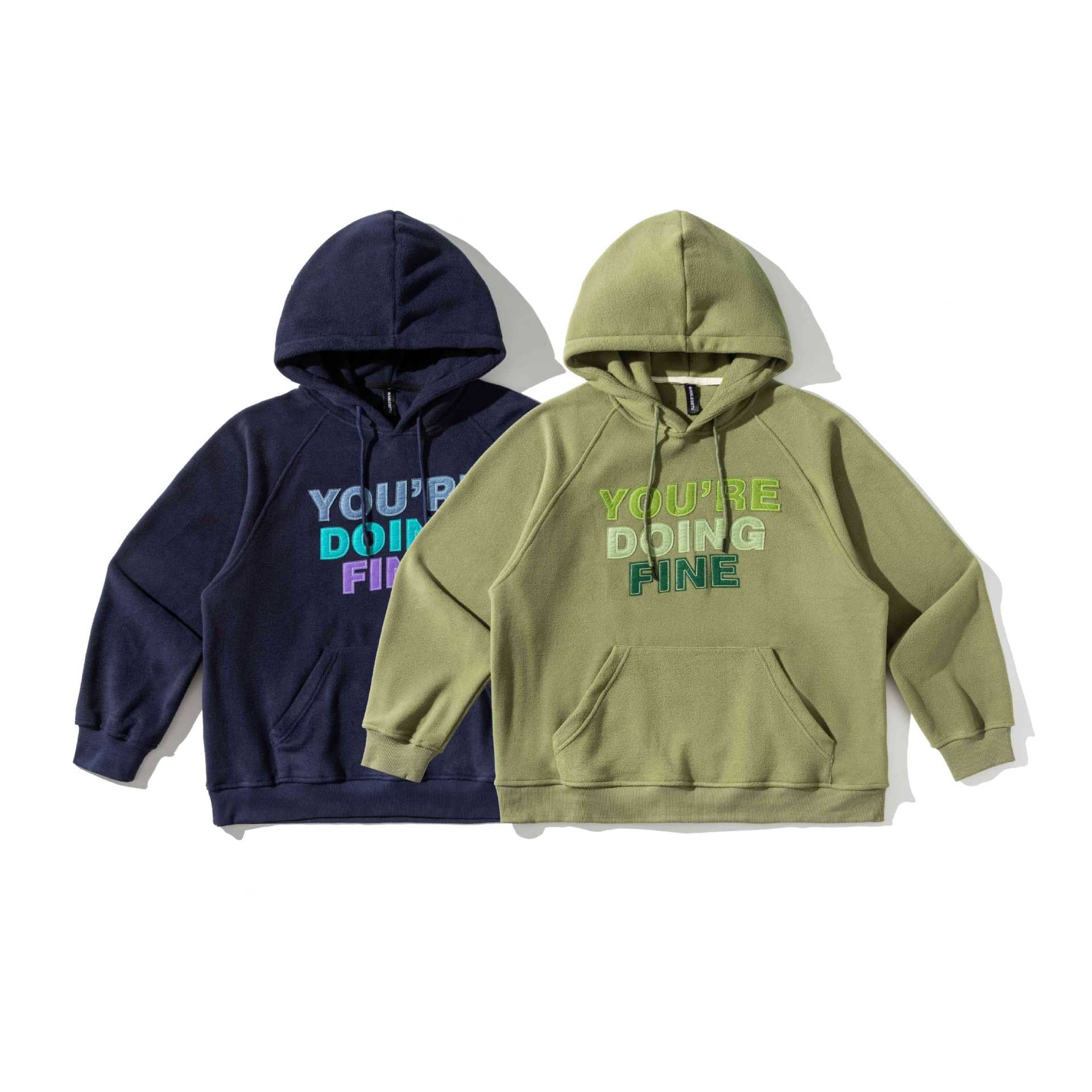 Unisex Loose-Fit Fleece Hoodie with Statement Embroidery Chichicherry
