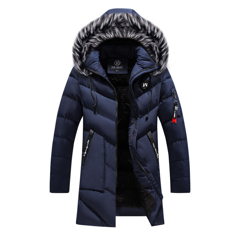 Men's longer quilted thermal parka with faux fur hood and teddy fleece lining Chichicherry