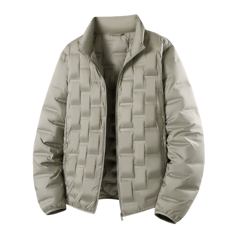 Men's ultralight quilted insulation jacket with stand-up collar and minimalist design Chichicherry