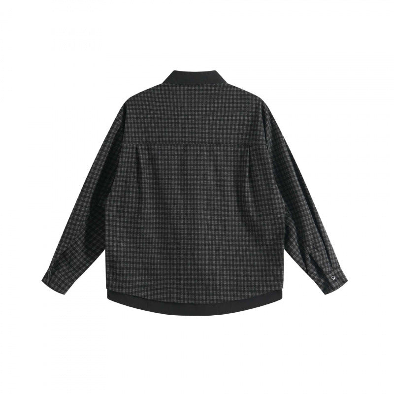 Unisex Boxy Overshirt with integrated shirt front, V-neck and boxy silhouette Chichicherry