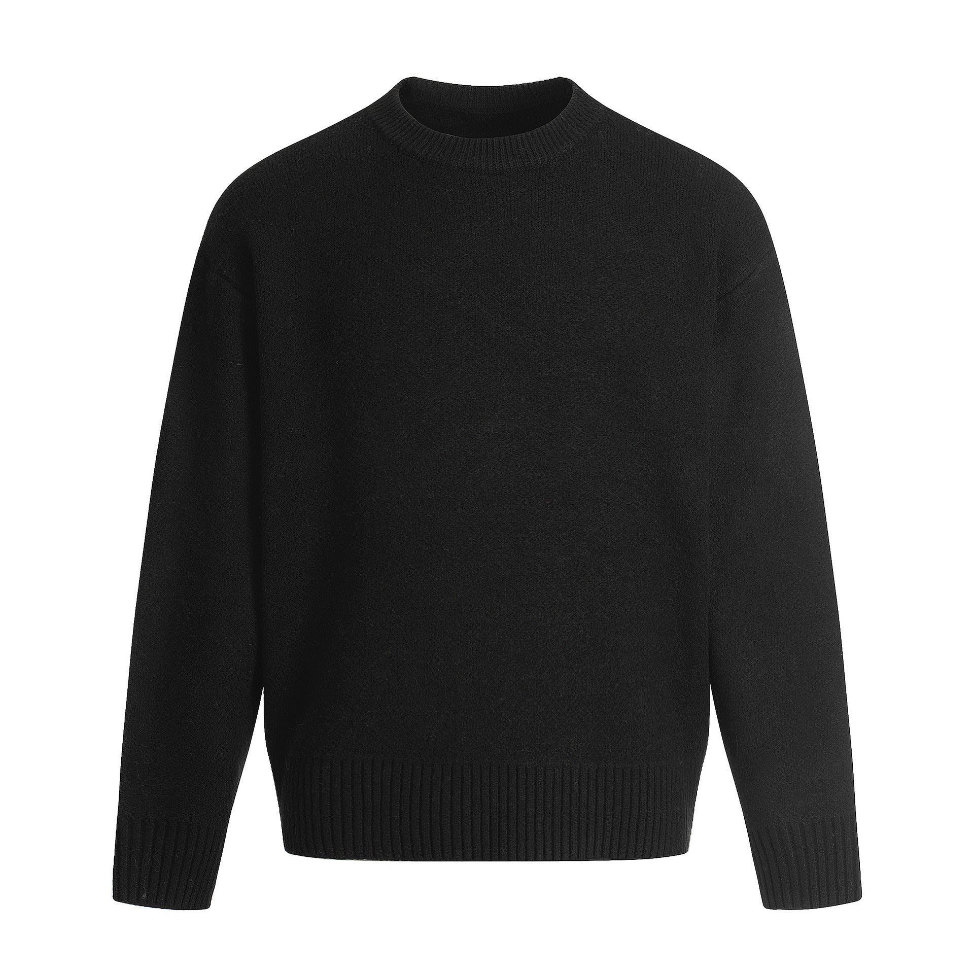 Unisex fine knit sweater with crew neck, drop shoulder and wide ribbed waistband Chichicherry