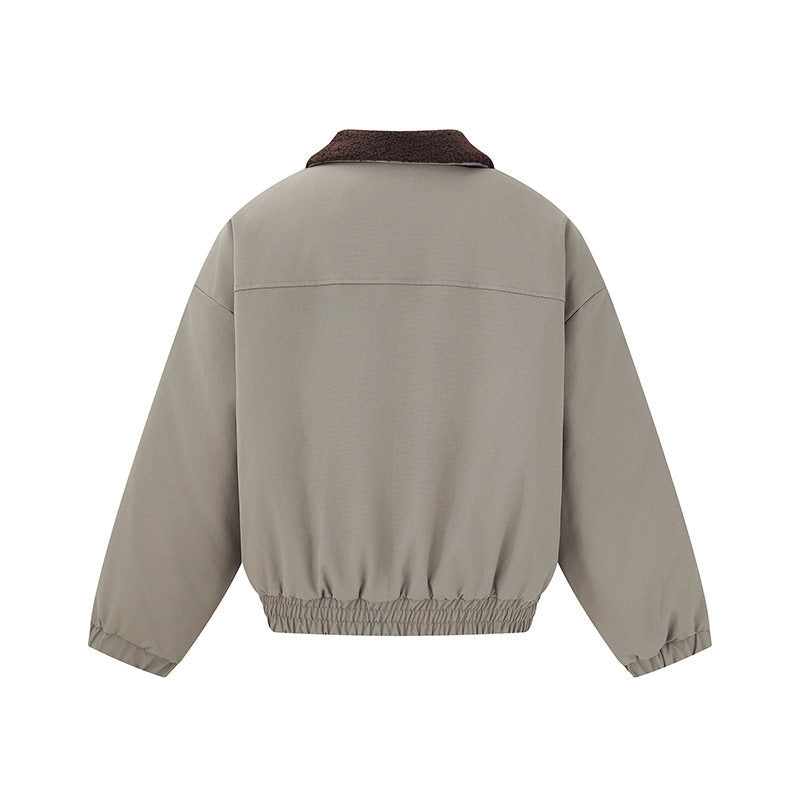 Unisex short bomber jacket in boxy cut with teddy collar Chichicherry