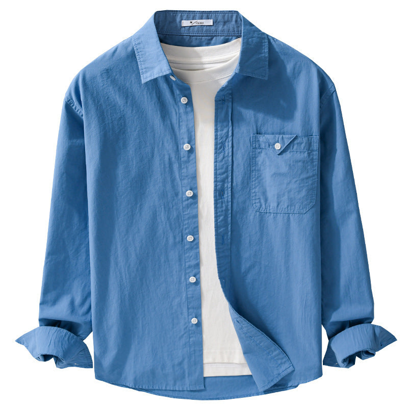 Men's layered shirt with integrated T-shirt layer and patch chest pocket Chichicherry