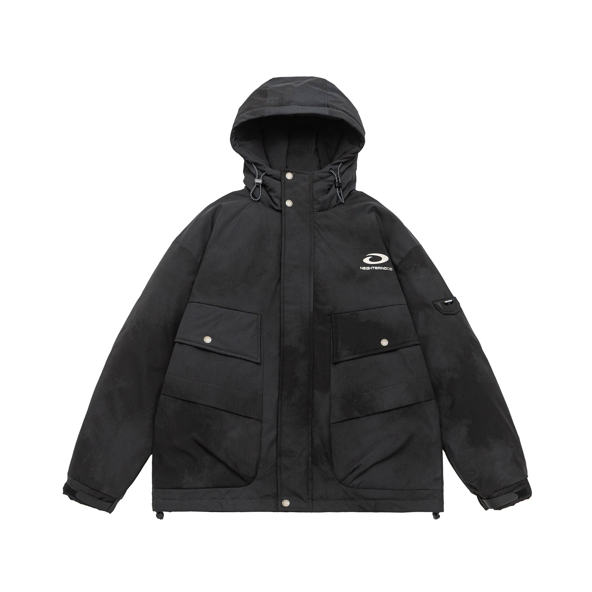 Men's Padded Parka Jacket with Hood and Utility Pockets Chichicherry