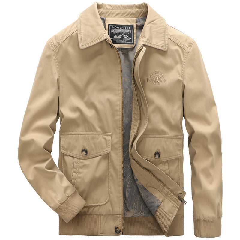 Men's lightweight field bomber jacket with stand-up collar and flap pockets Chichicherry