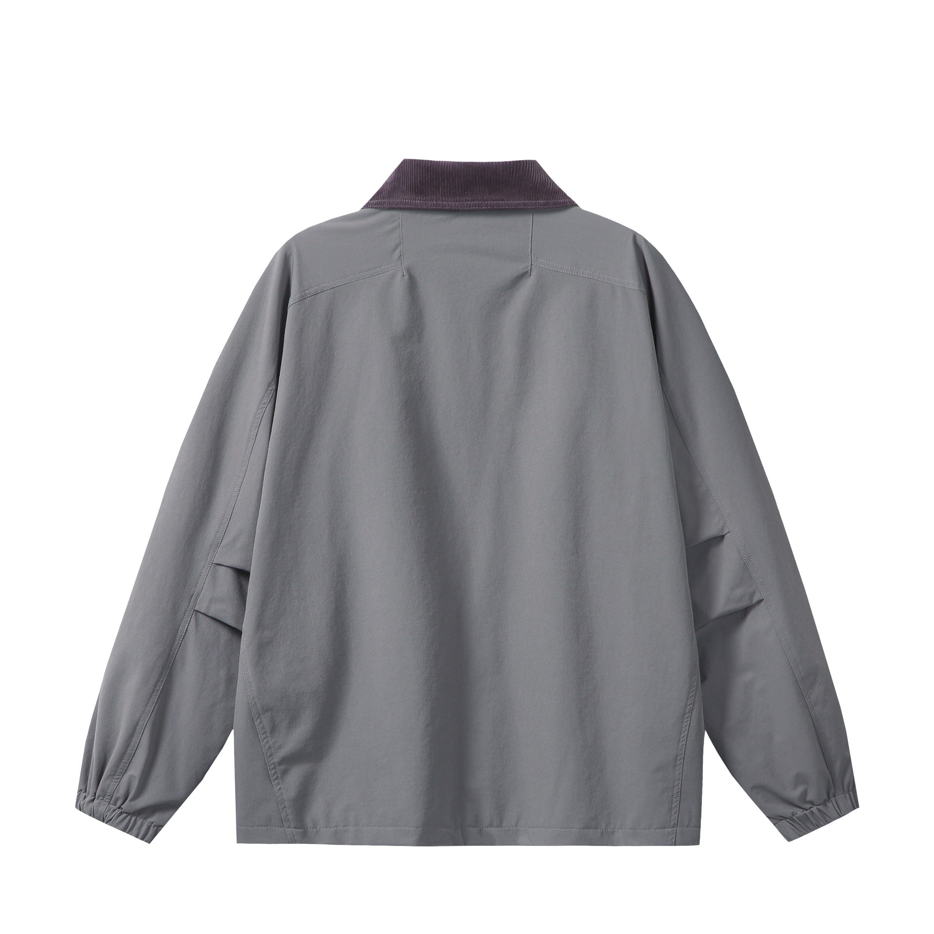 Unisex Short Cut Boxy Blouson with Cord Collar, Zipper and Utility Flap Pockets Chichicherry