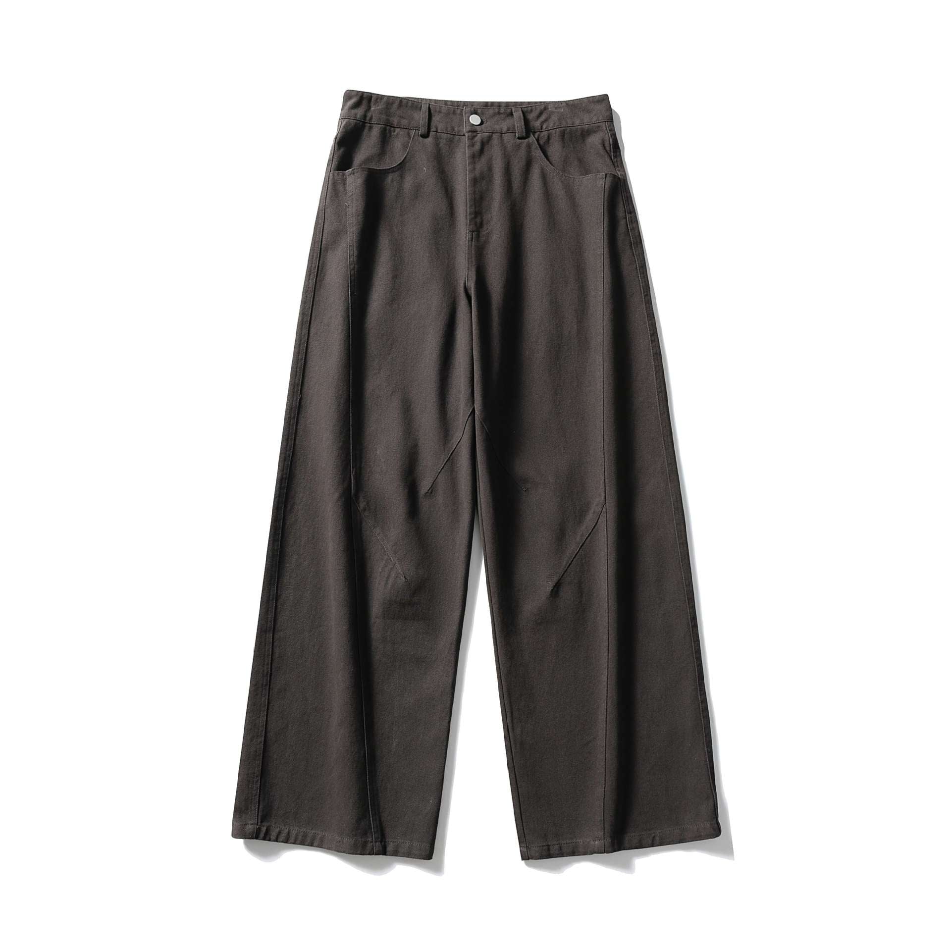 Women High-Waisted Wide Culotte Pants made of Cotton Twill with Decorative Stitching Chichicherry