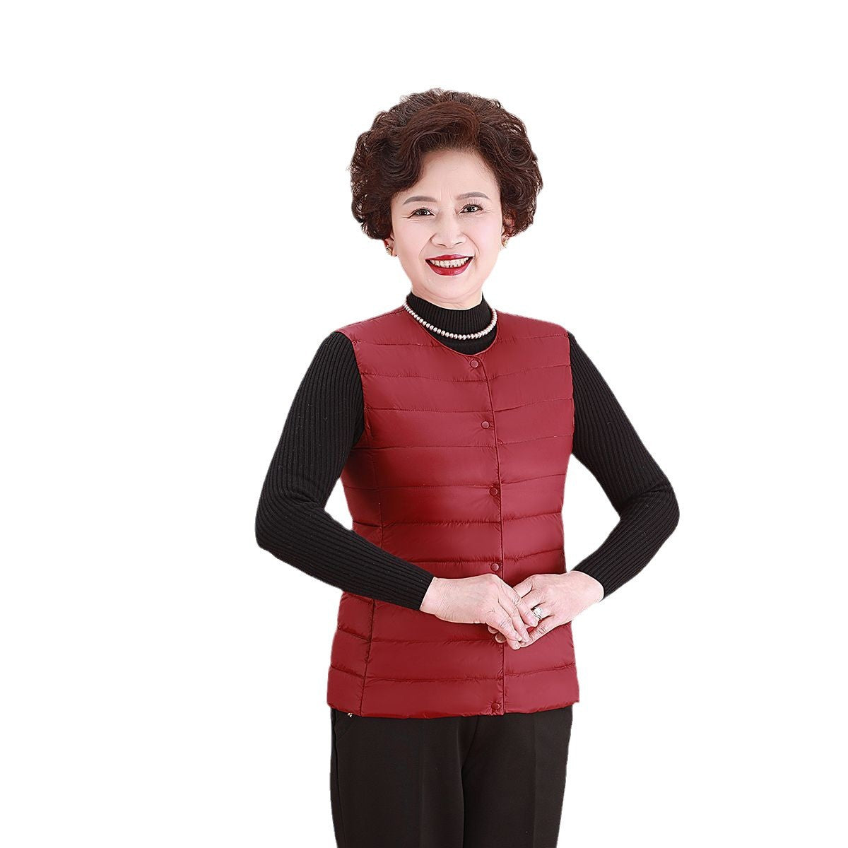 Women’s lightweight quilted comfort vest with hidden snap placket and ergonomic fit Chichicherry