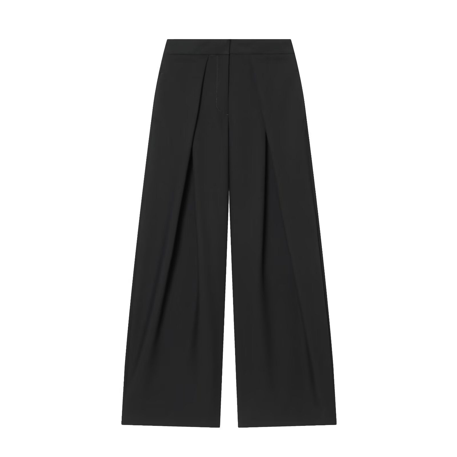 Women's Wide High-Waisted Pleated Palazzo Pants with Dart Chichicherry