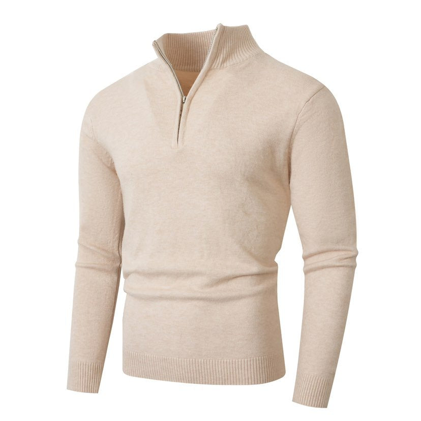 Men's sweater with half zipper and fine merino mix Chichicherry