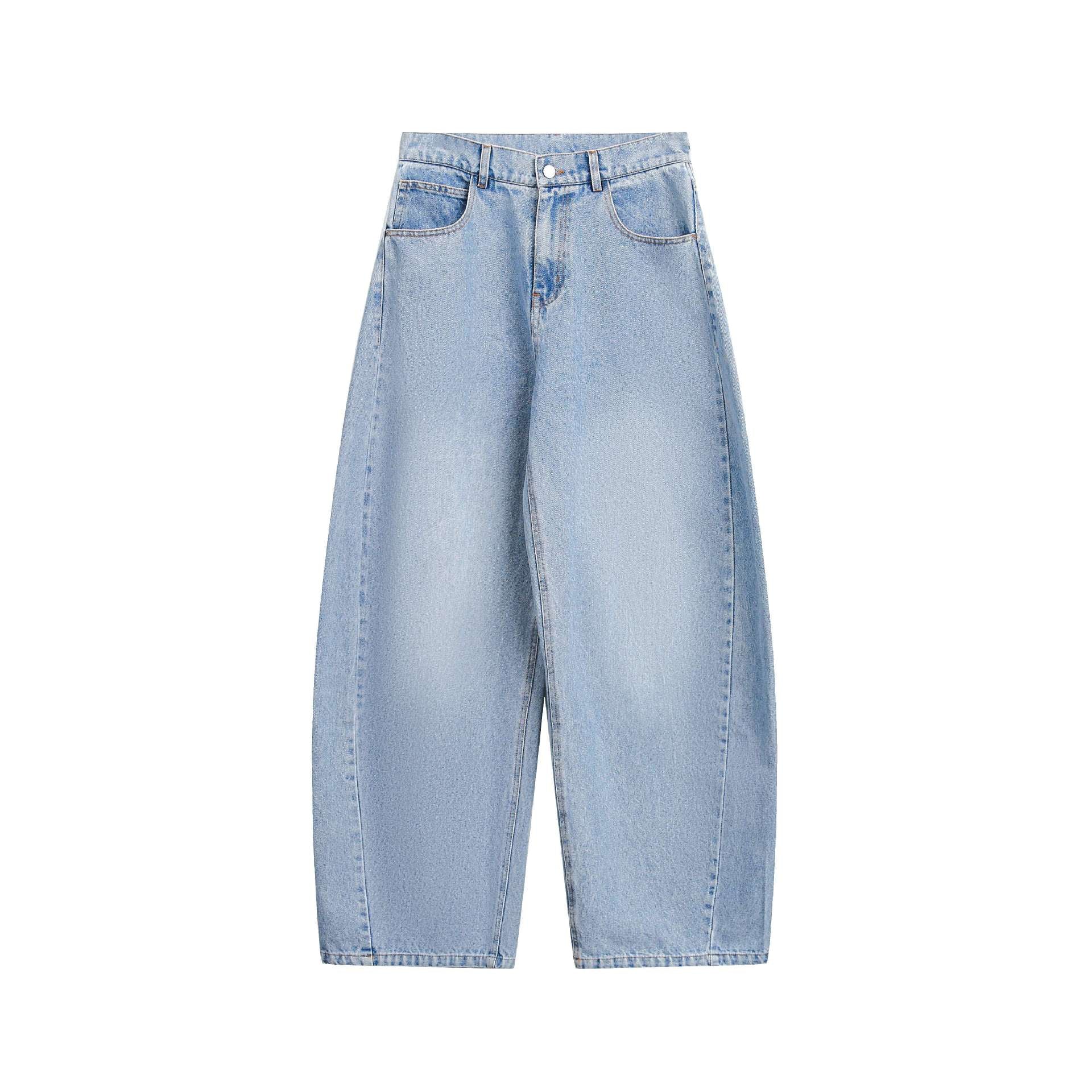 Women's culotte jeans with wide leg, high waist, and front seam detail Chichicherry