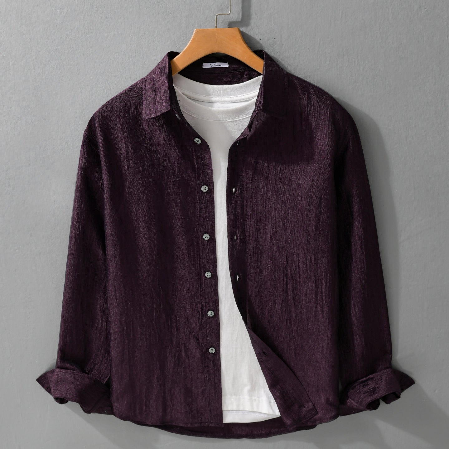 Men's Textured Linen-Cotton Shirt in Relaxed Fit Chichicherry