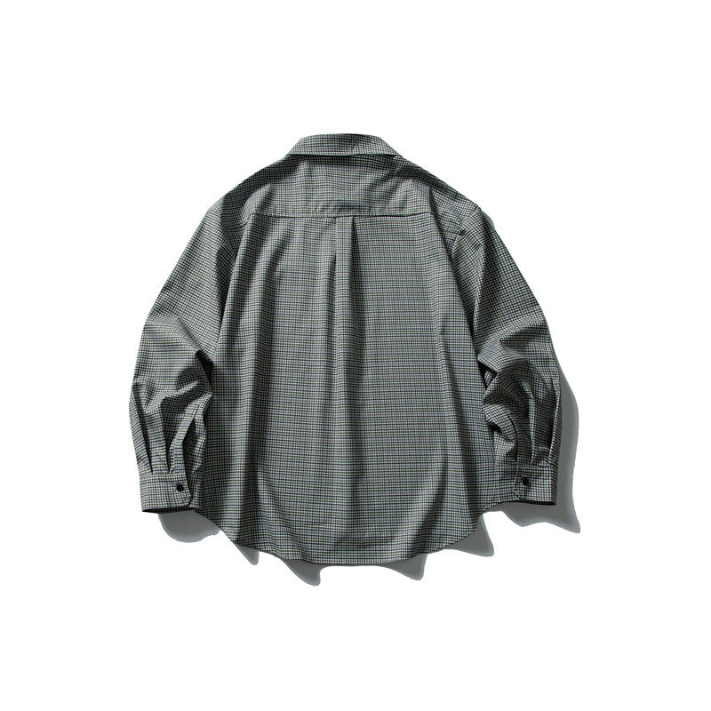 Men's Relaxed-Fit Checked Shirt with Rounded Hem and Chest Pocket Chichicherry