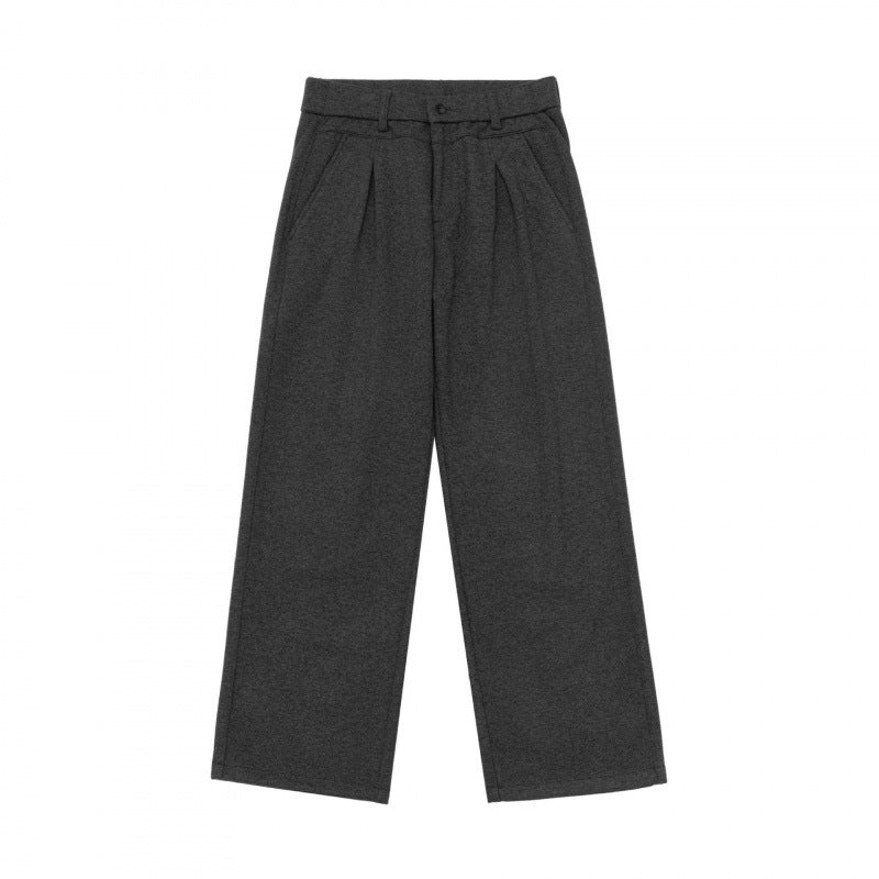 Ladies Wide Pleated Trousers with High Waist and Straight Leg Chichicherry