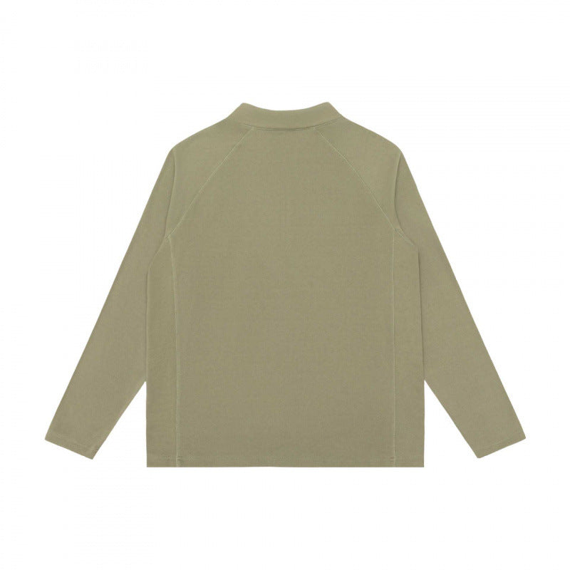 Unisex Lightweight Oversized Half-Zip Sweatshirt with Raglan Sleeves and Stand-Up Collar Chichicherry