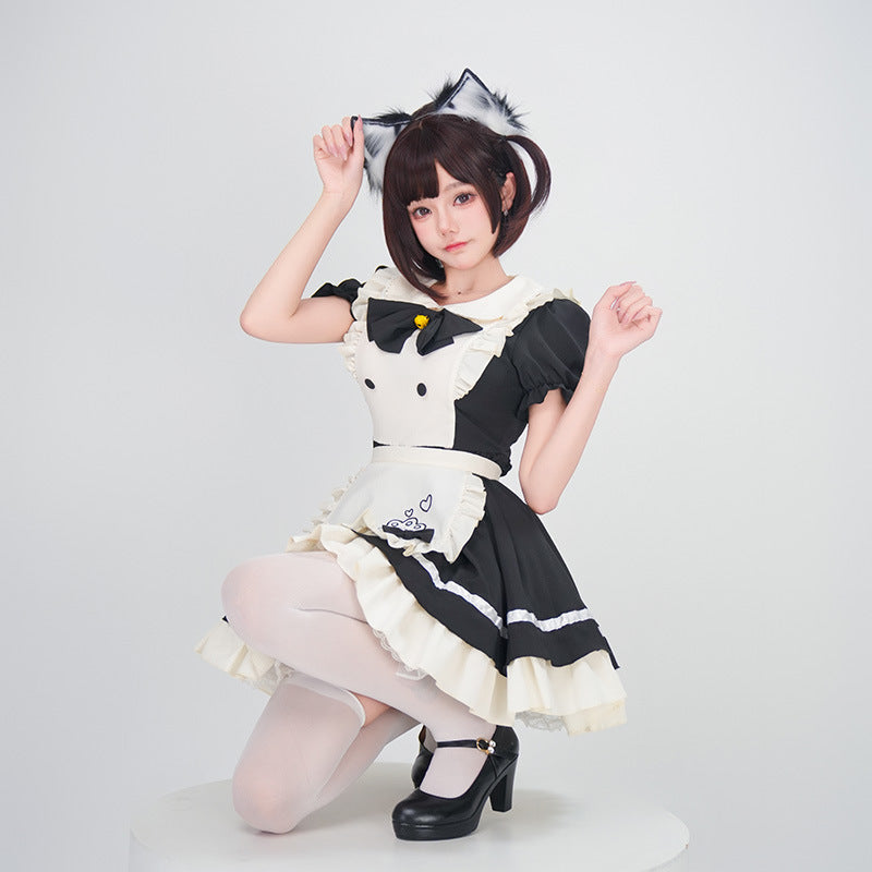 Women playful maid dress with ruffles and apron Chichicherry