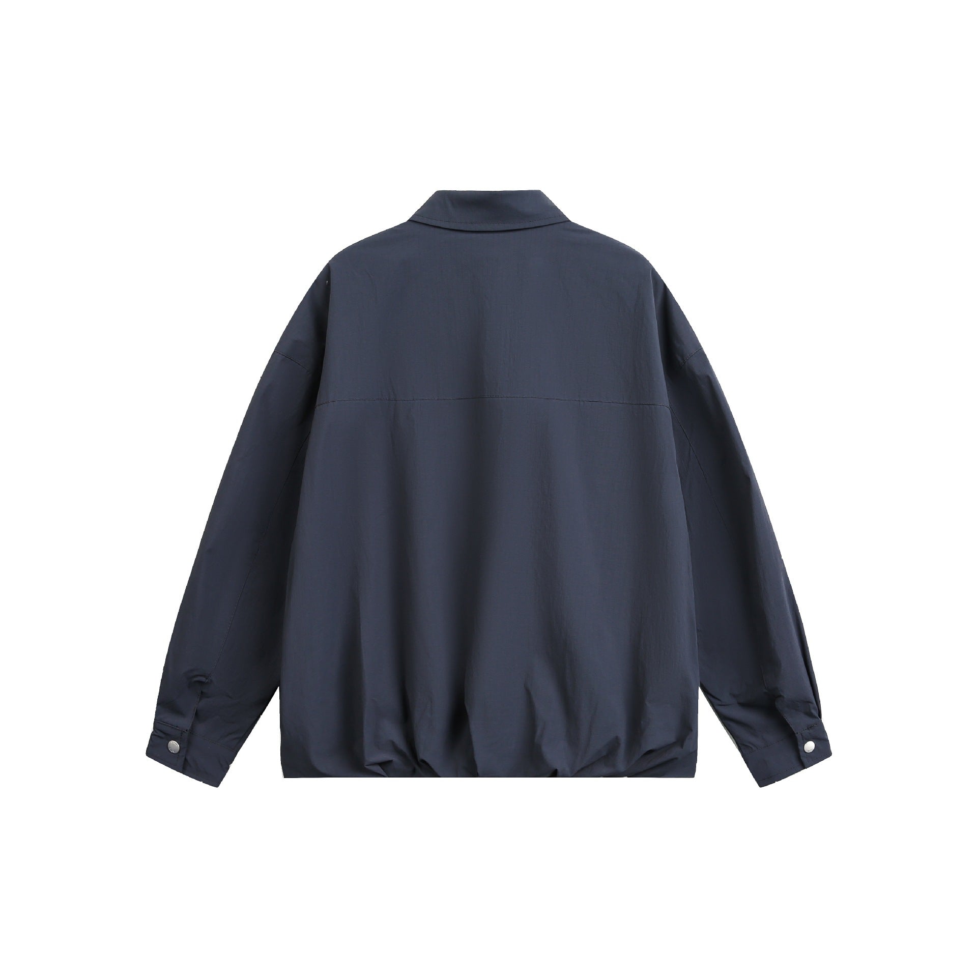 Men's Oversize Coach Jacket with Snap Button Closure and Straight Hem Chichicherry