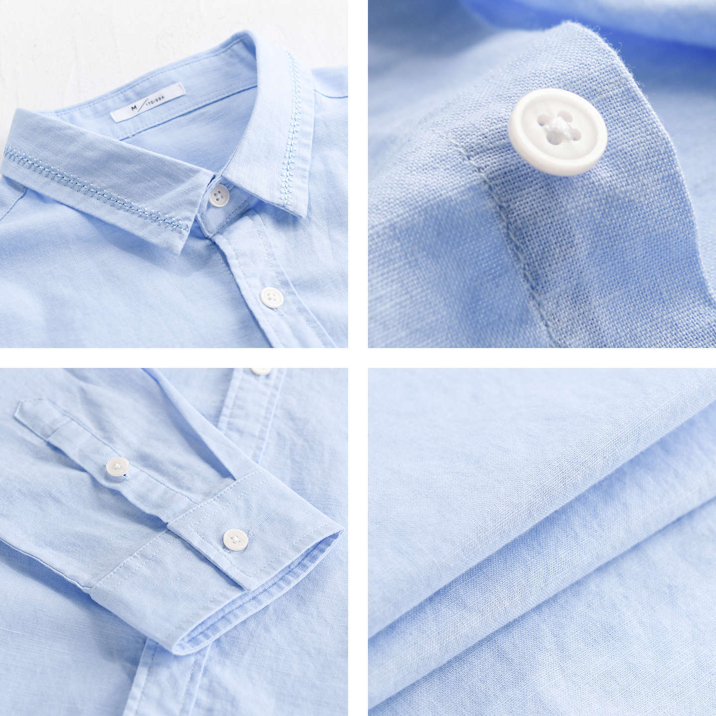 Men's Lightweight Cotton Shirt with Layered Look and Kent Collar Chichicherry